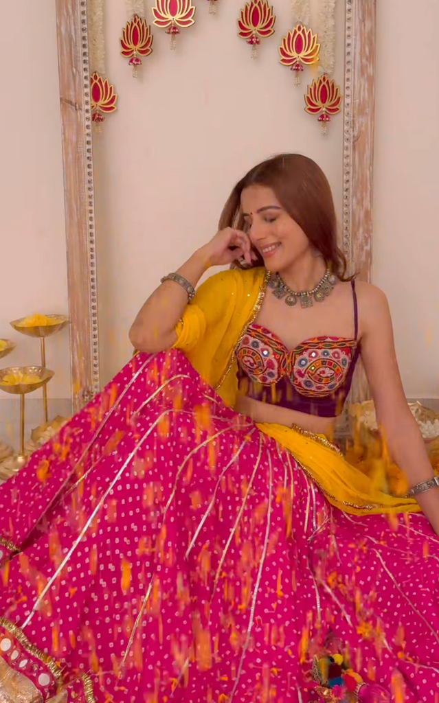 Akansha Bandhani Lehenga Set