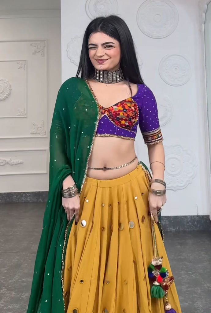 Rajvee Mustard Lehenga Set