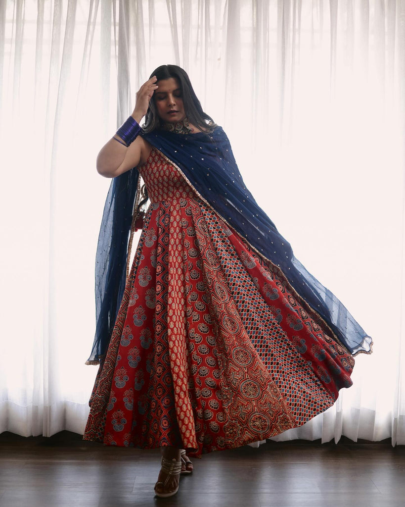 Radhika Bhardwaj Ajrakh Anarkali Set