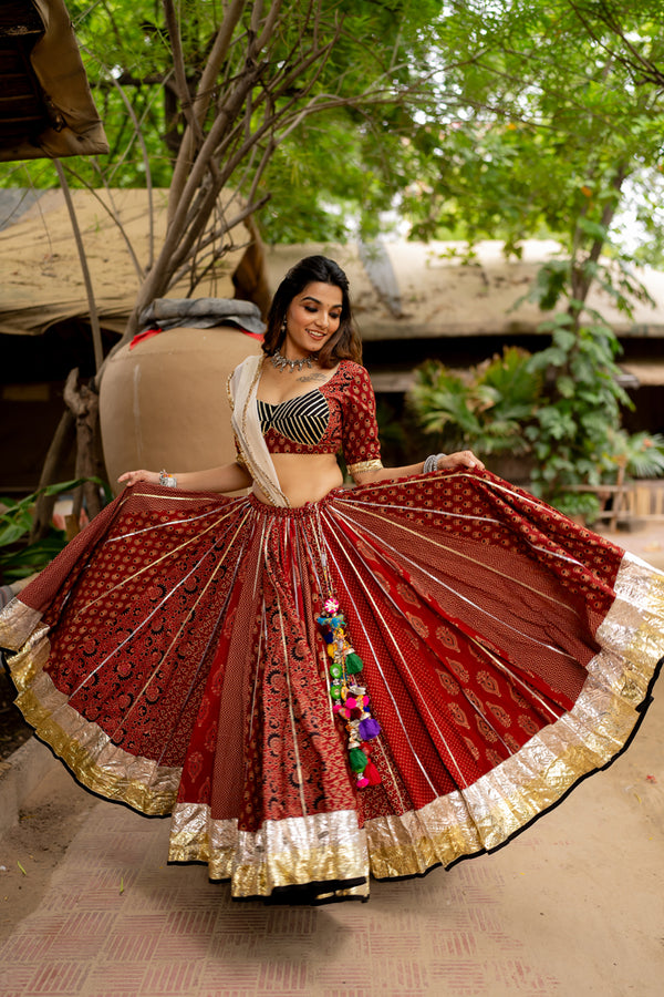 Maroon Gamthi Skirt