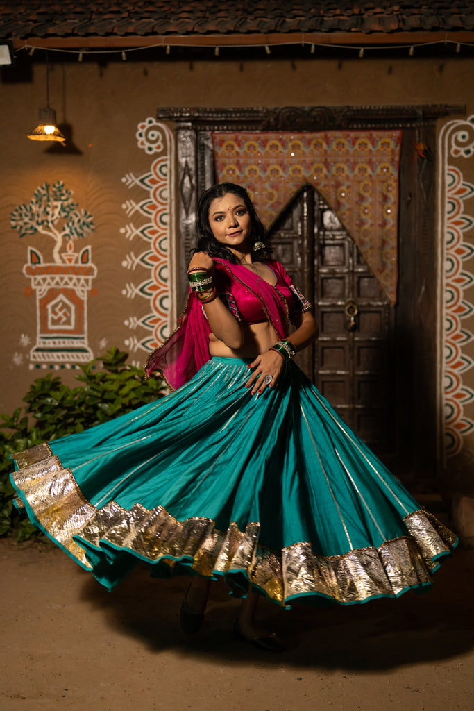 Firozi Lehenga Set