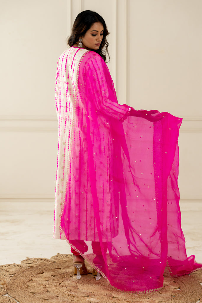 Hot Pink Organza Dupatta