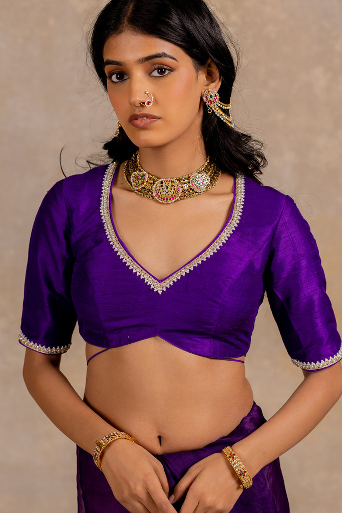 raw silk blouse