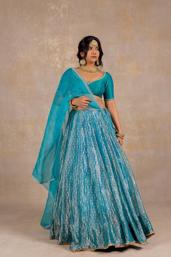 tissue lehenga set