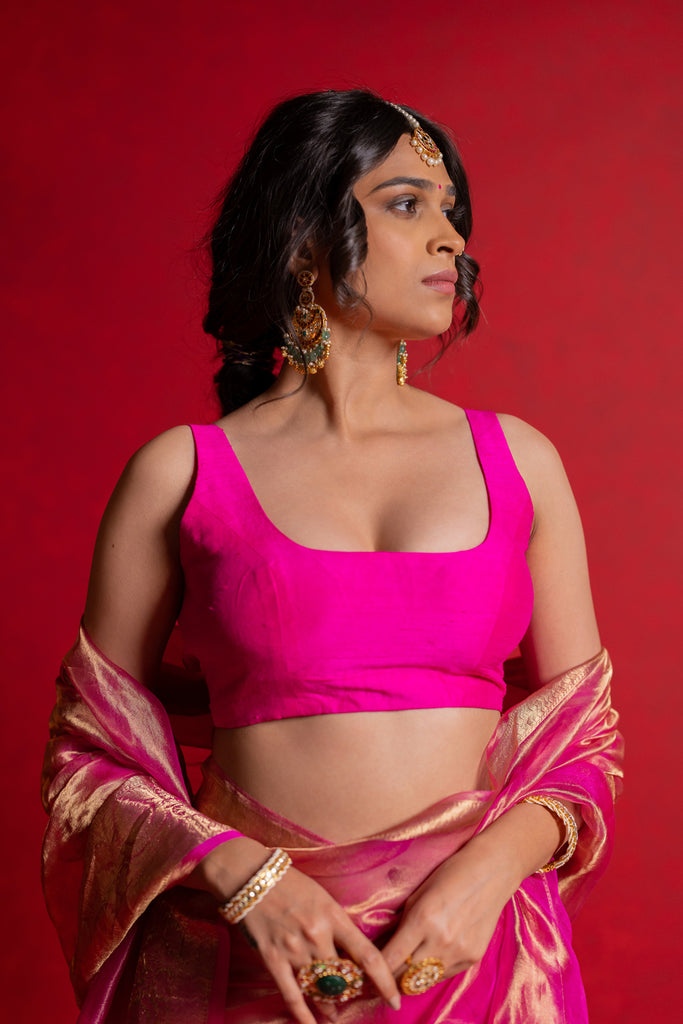 Pink Raw silk blouse