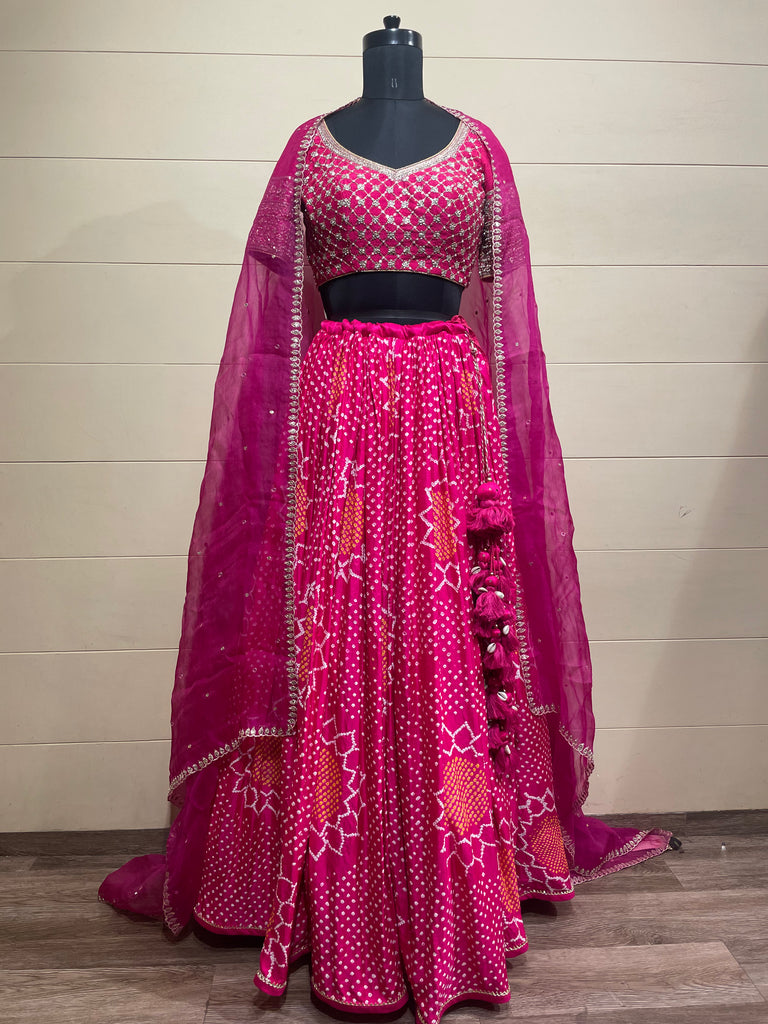 Pink Surajmukhi Lehenga Set