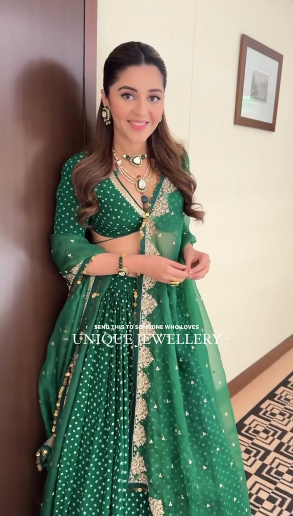 Isha Multani Green Lehenga Set