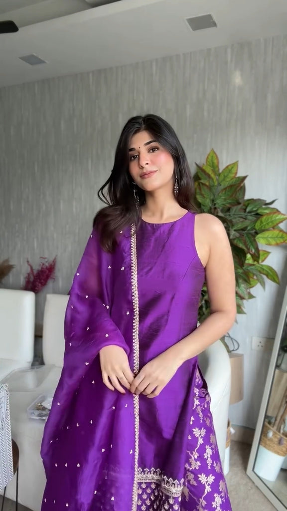 Purple kurta set