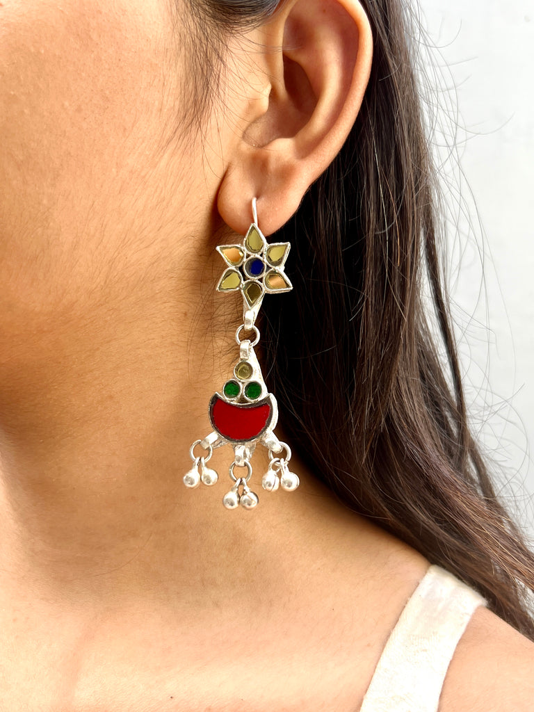 Multicoloured Glass Earring - Anjanase