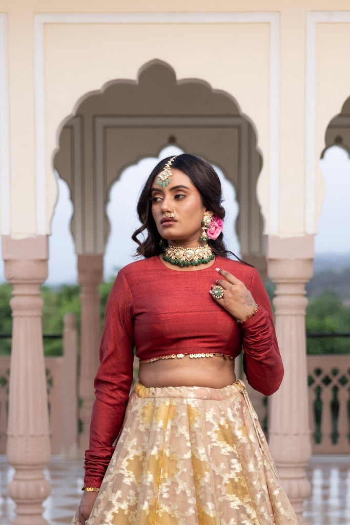 maroon blouse