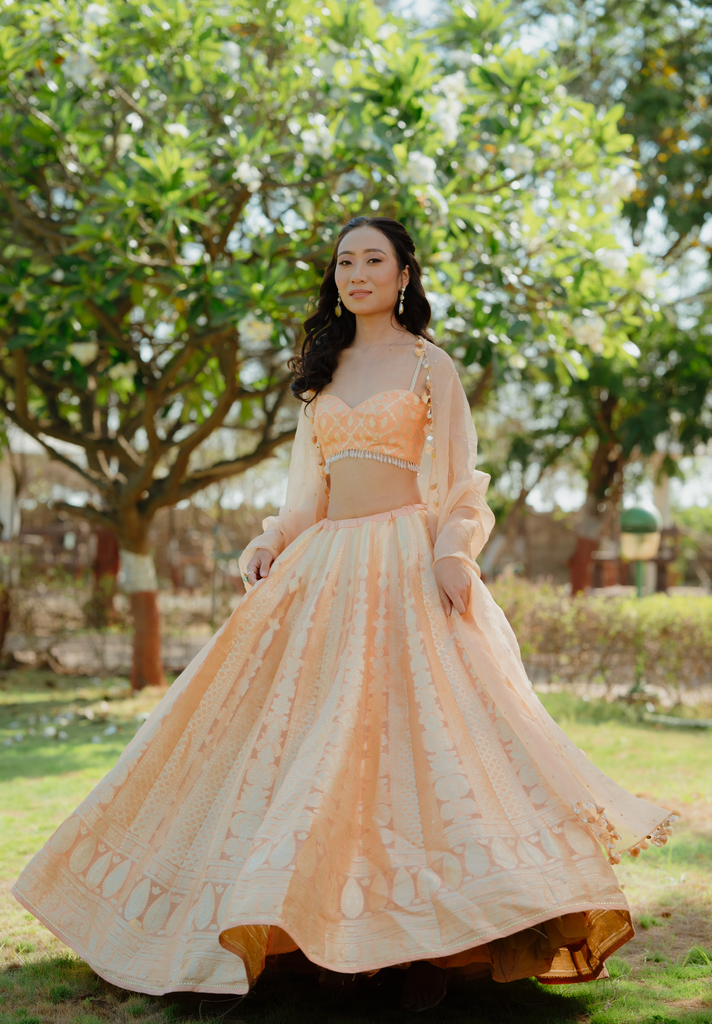 Peach Lehenga Set