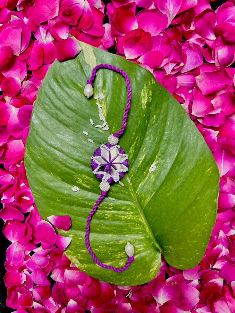 Purple Round Mirror Rakhi