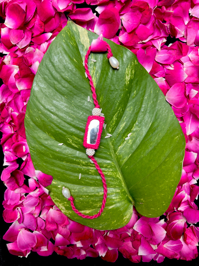 Pink Mirror Rakhi