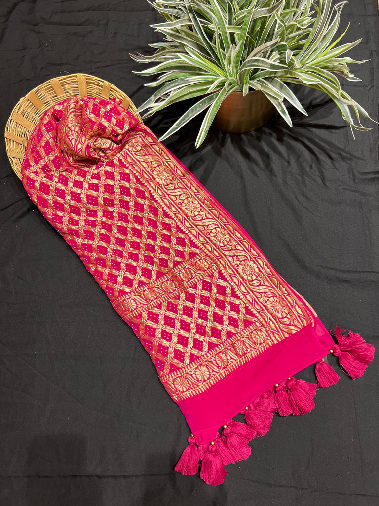 Pink banarasi dupatta