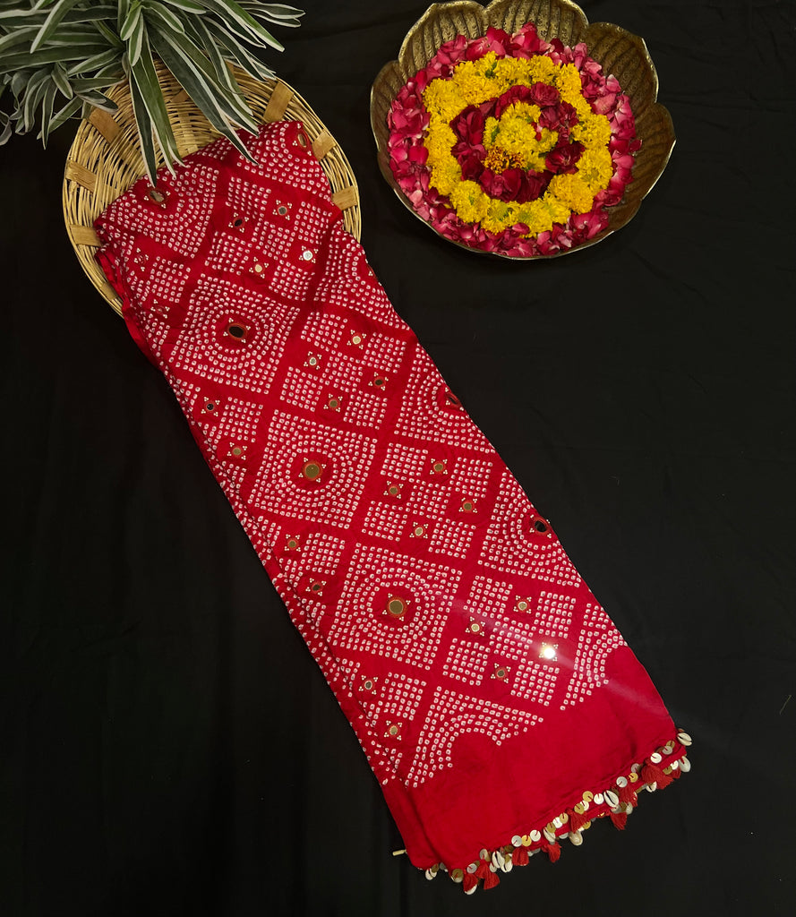 Red Bandhani Dupatta