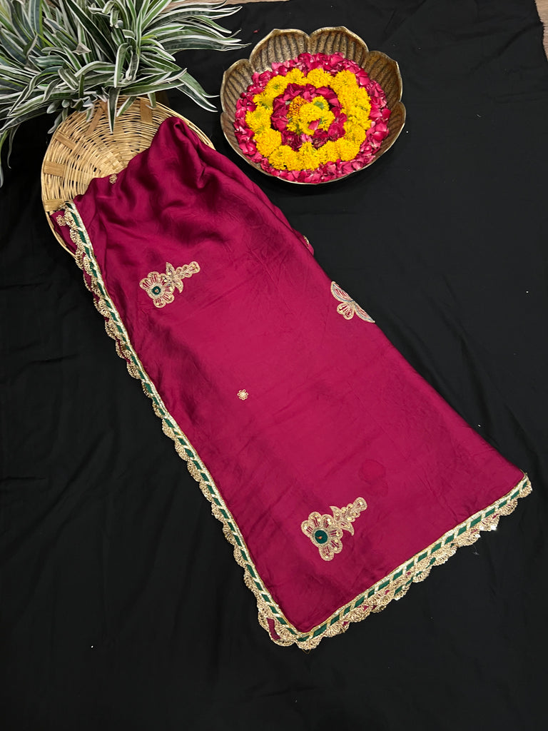 Navratri Deep Pink Modal Dupatta