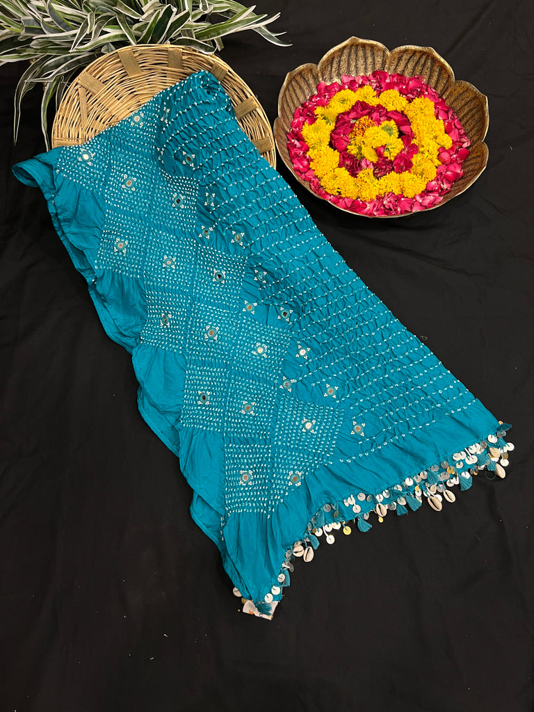 Sea green bandhani Dupatta