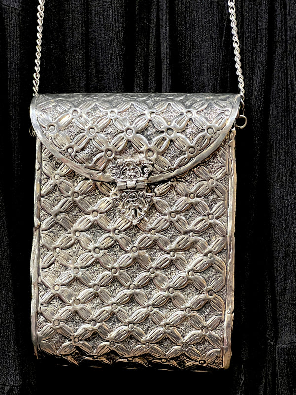 Oxidised Embossed HandBag