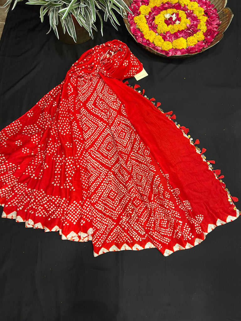 Red bandhani Saree