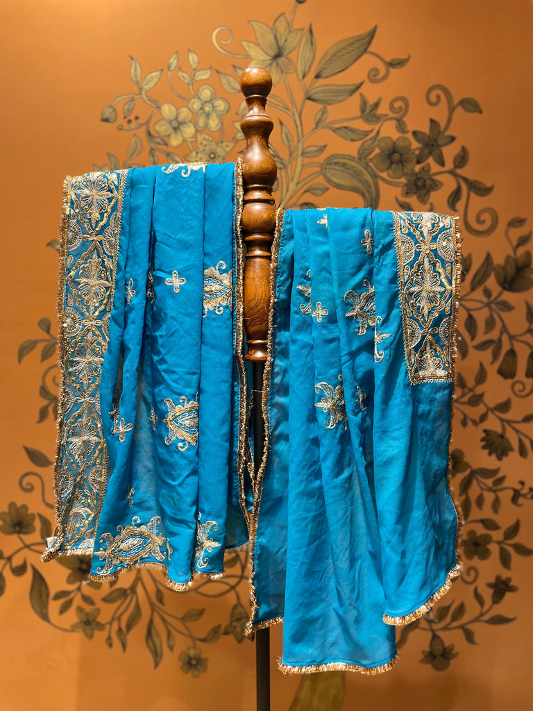 Navratri Blue Vintage Dupatta