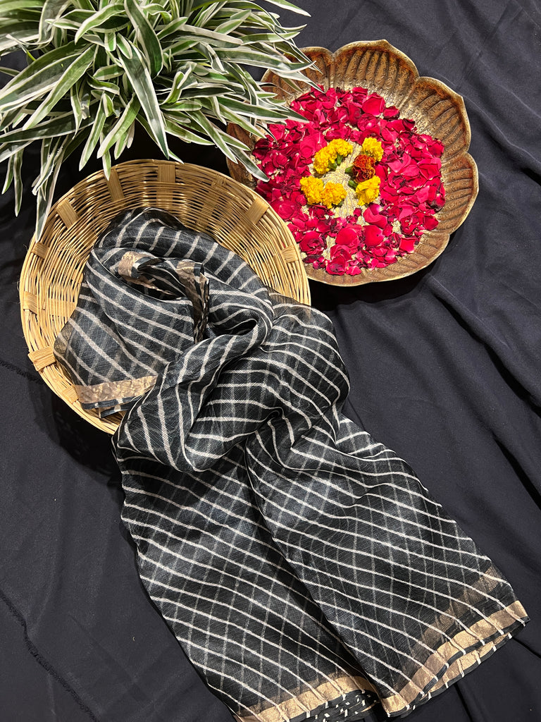 Black Kota Silk Saree