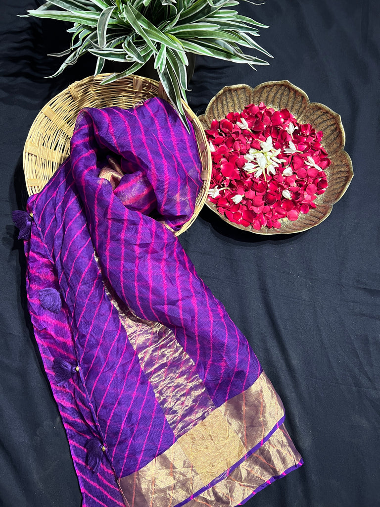 Purple Kota Silk Saree