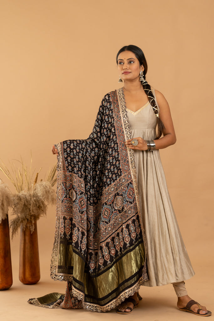 Beige Anarkali Set