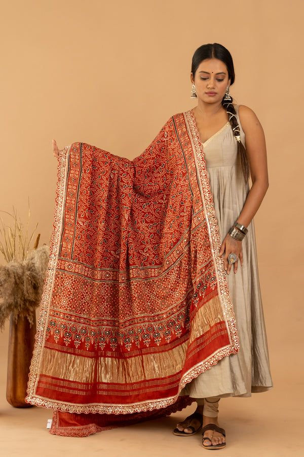 Beige Anarkali Set