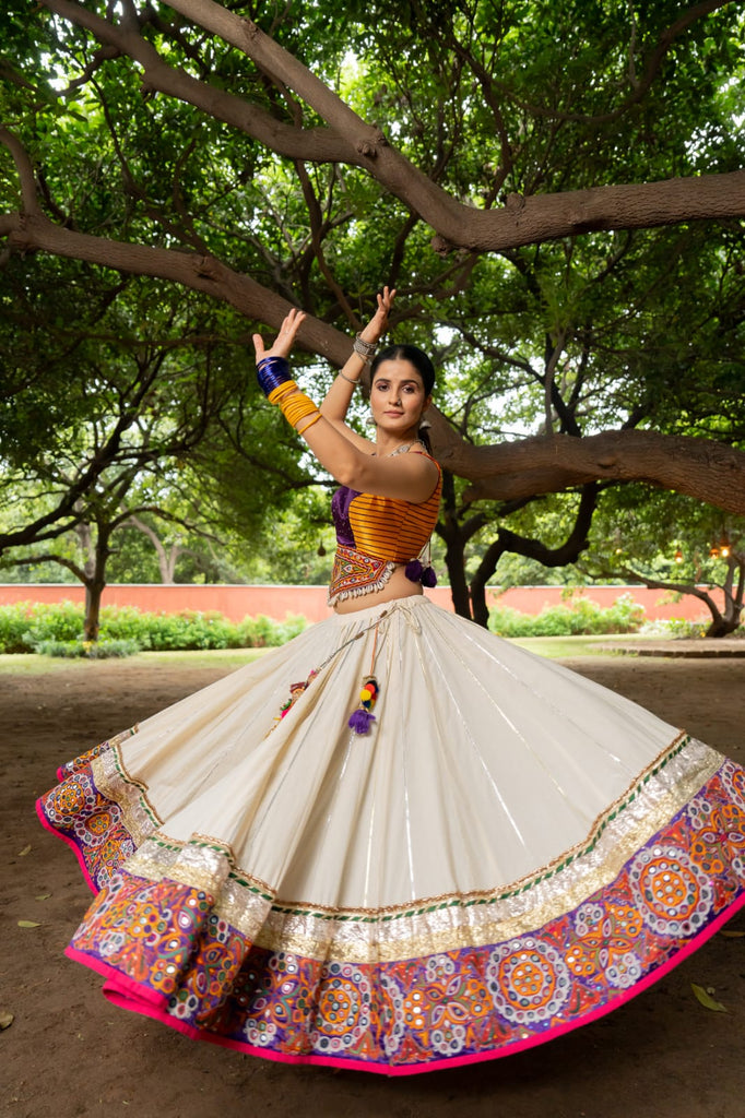 Komal White Patch Lehenga Set