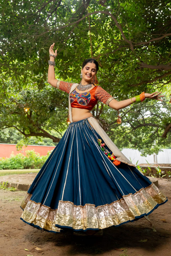 Komal Peacock Blue Lehenga Set