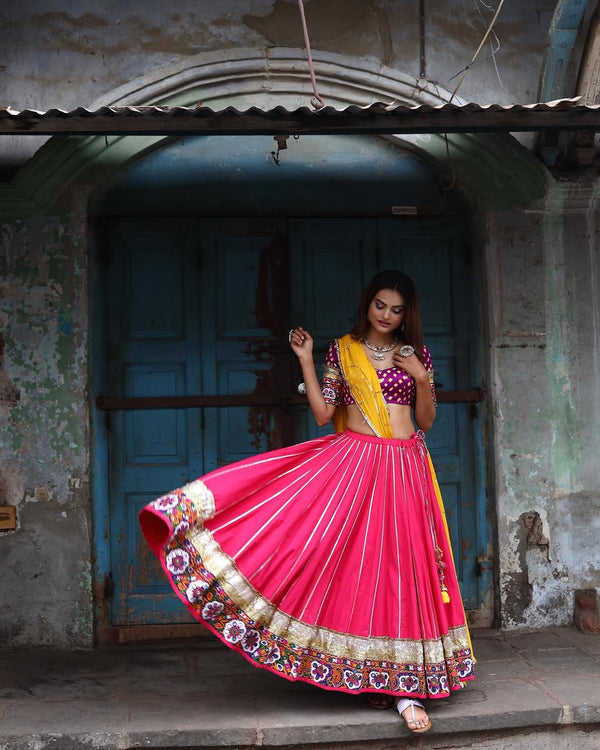 Devanshi Pink Cotton Lehenga Set