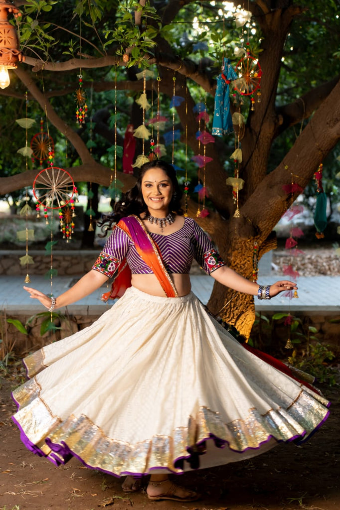 Navratri chanderi lehenga set