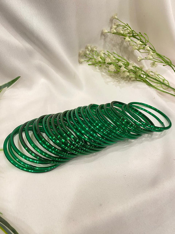 Navratri Bottle green glass bangles