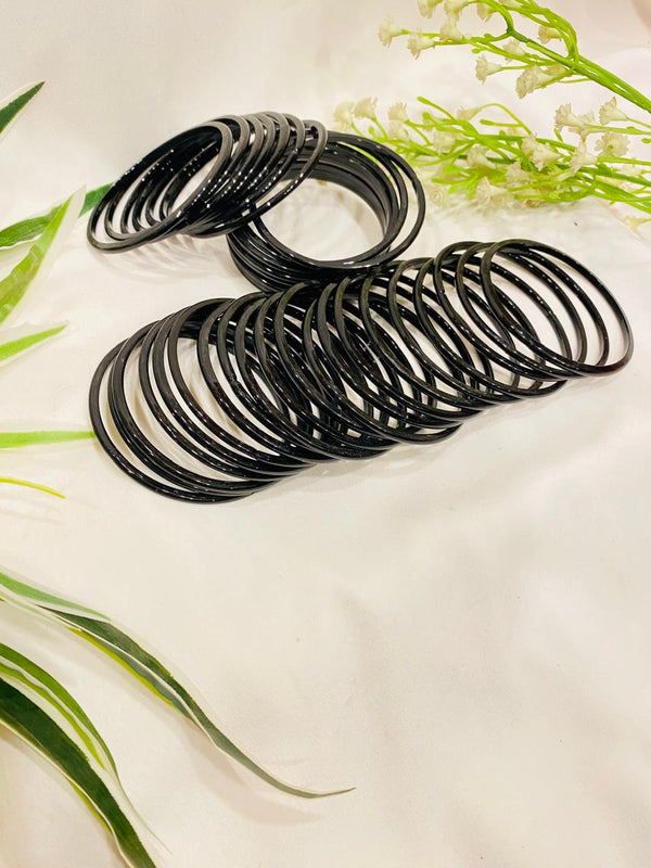 Black glass bangles