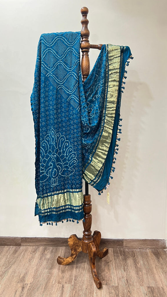 Turquoise Blue Bandhani Dupatta