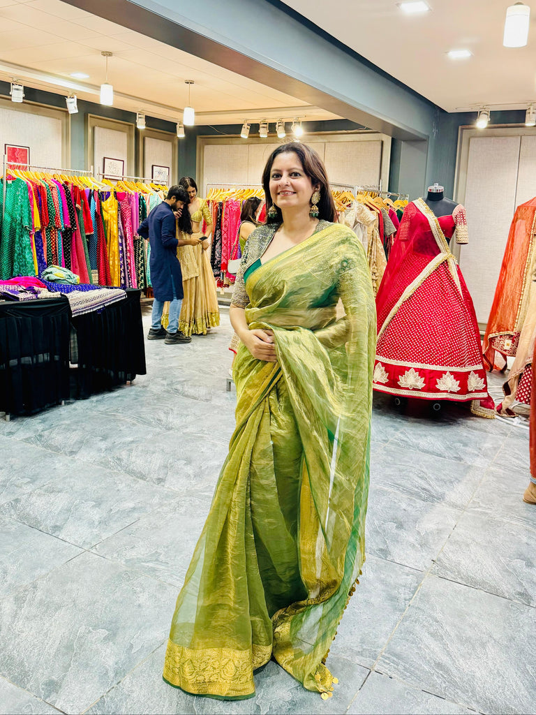 Green Tissue Saree