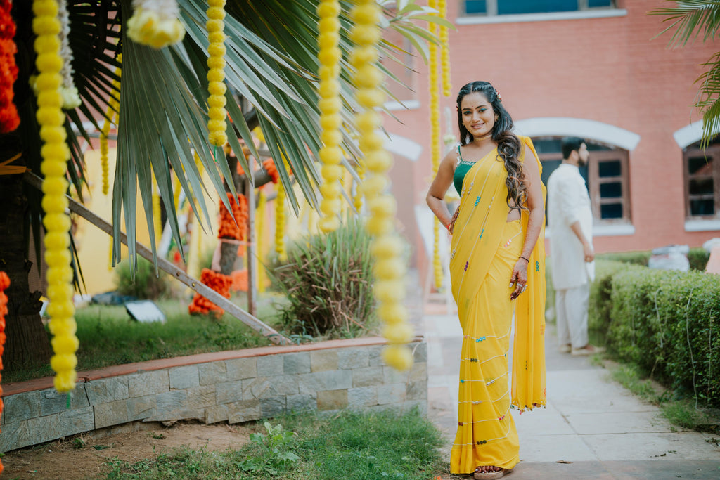 Aarti Yellow Saree