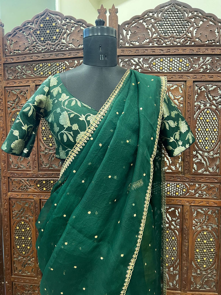 Green Organza Saree