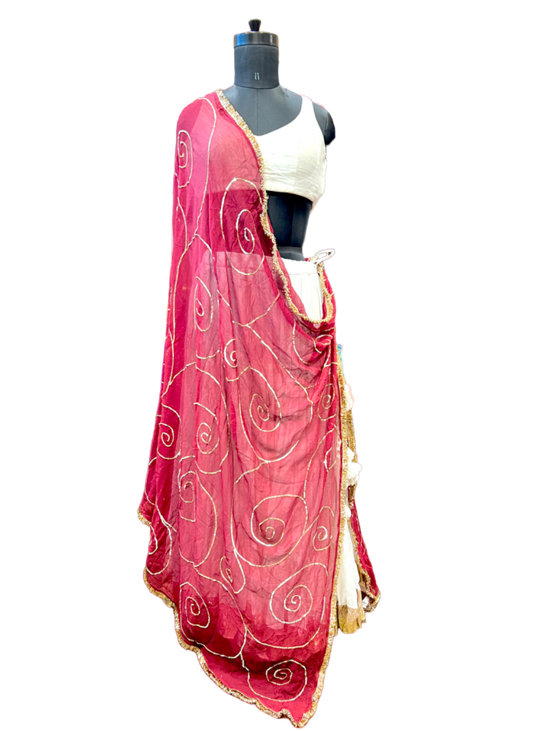 Wine ghumer chiffon dupatta