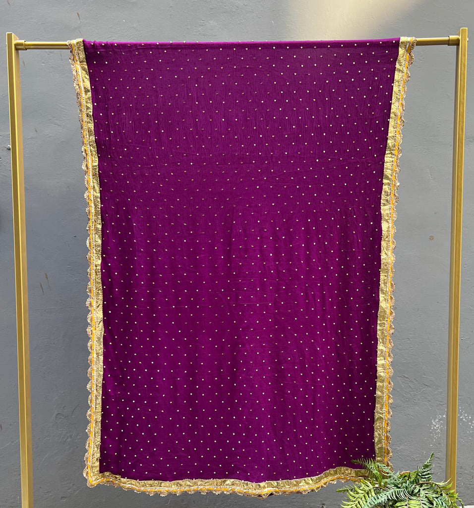 Purple chiffon Dupatta - Anjanase