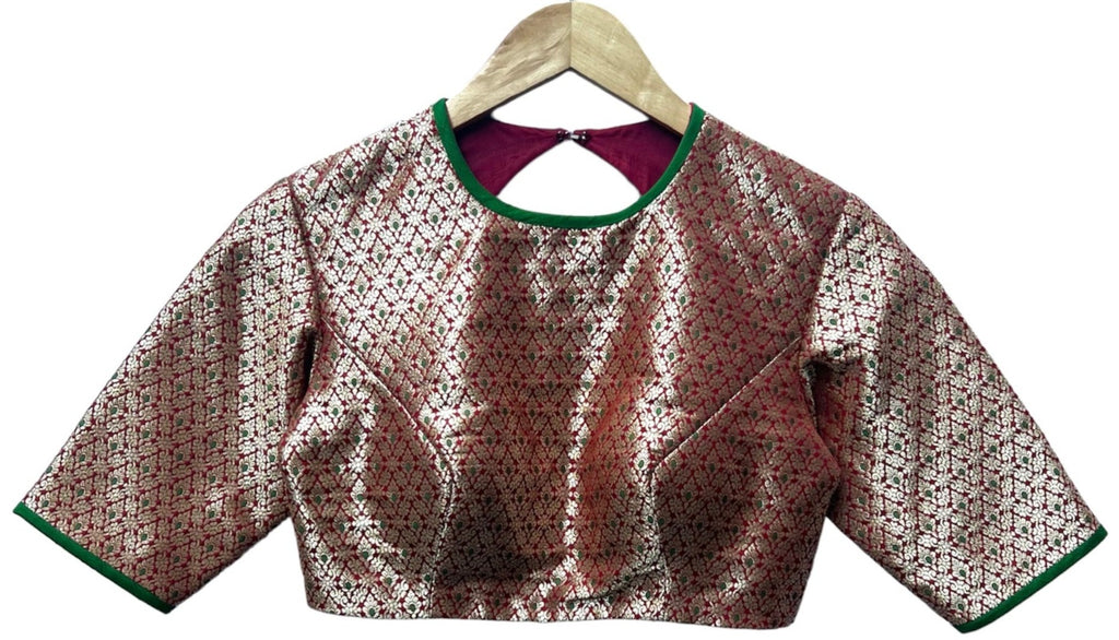 Maroon kinkhab blouse - Anjanase