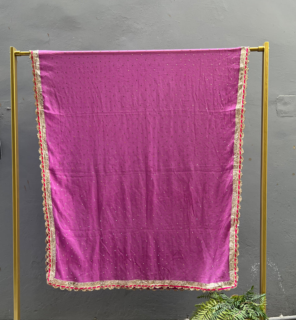 Pink Chiffon Dupatta - Anjanase