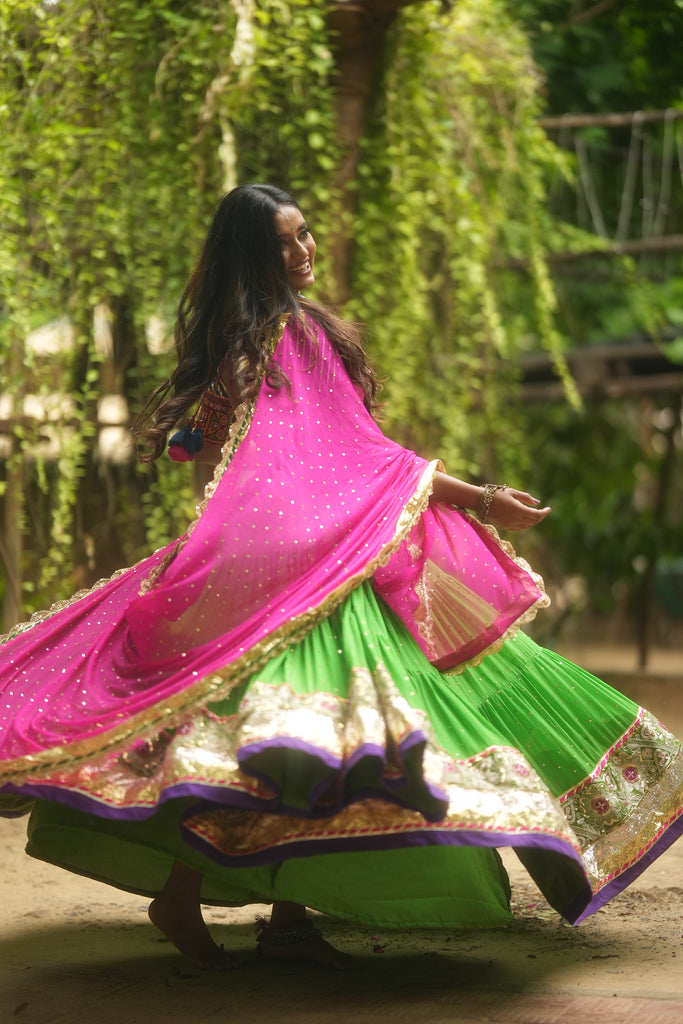 Pink Chiffon Dupatta - Anjanase