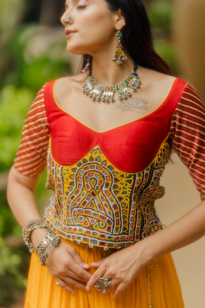 Red Kapra Blouse - Anjanase