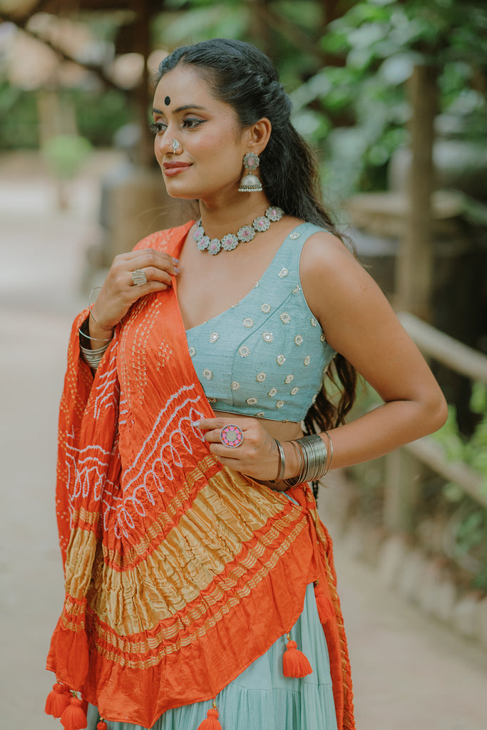 Surajmukhi Ice Bloue Blouse - Anjanase