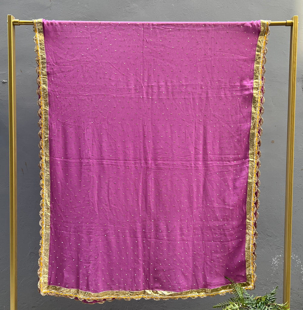 Pink Chiffon dupatta - Anjanase