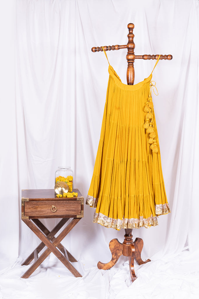 Mustard Flared Skirt - Anjanase