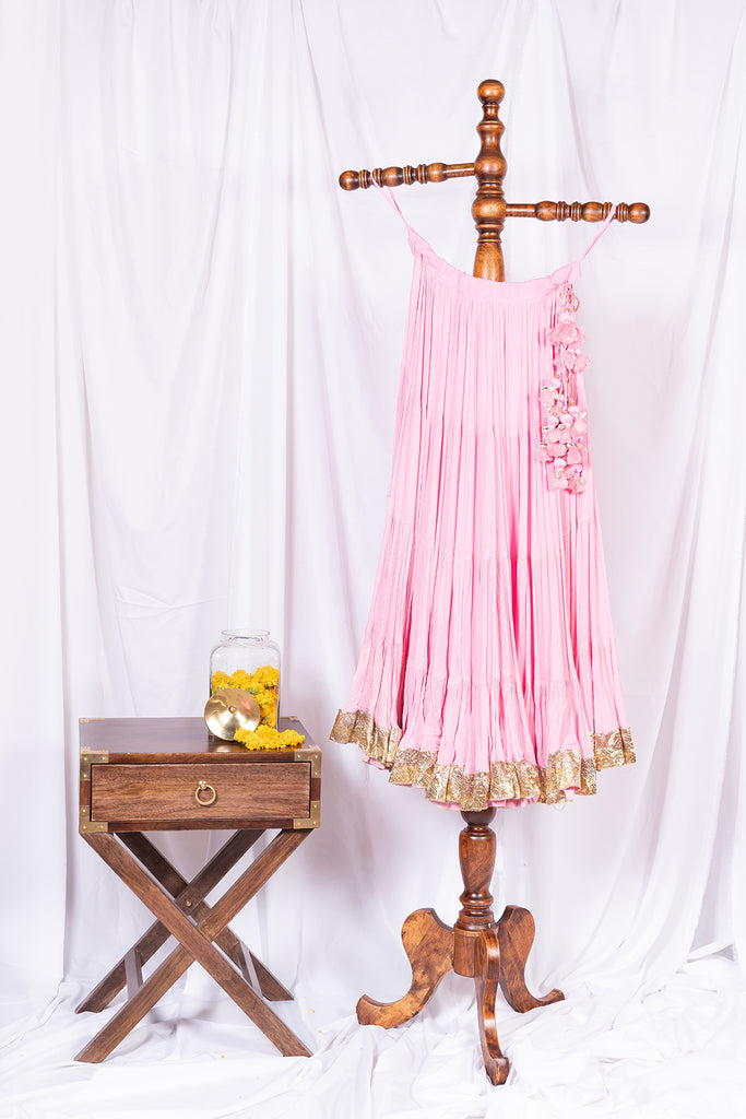 Pink Flared Skirt - Anjanase