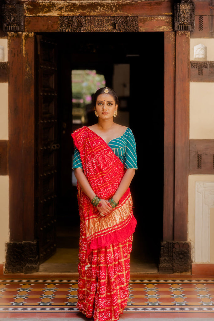 Bandhej Gharchola Saree - Anjanase